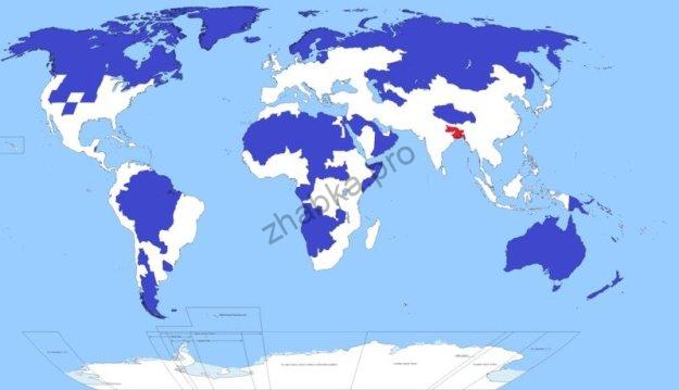 В областях, забарвлених синім, живе стільки ж людей, скільки і в червоній крапці: 5% населення світу В областях, забарвлених синім, живе стільки ж людей, скільки і в червоній крапці: 5% населення світу
